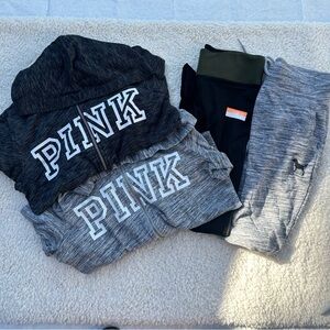 VS PINK Hoodie + Leggings 4pc bundle set small
